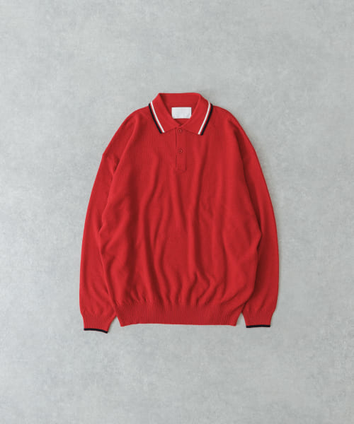 URBAN RESEARCH iD　カノコオーバーニットポロ ロングスリーブ