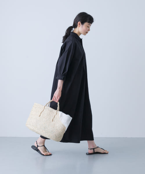 『2サイズ展開』コットンシルクシャツワンピース