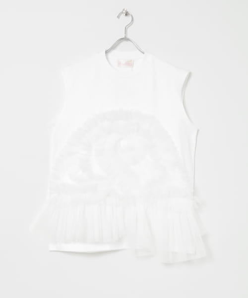VIVIANO　Tulle Sleeveless T-shirts