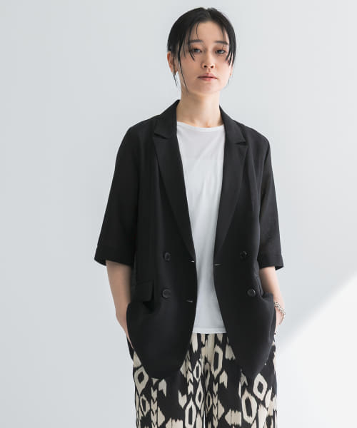シアーメッシュハーフスリーブジャケット