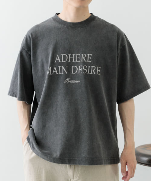 パウダー加工天竺半袖Tシャツ