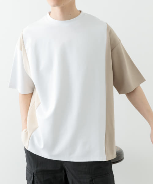 フェイクスエードドッキング半袖Tops