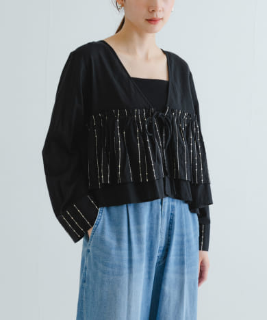 スパンコール刺繍ブラウス