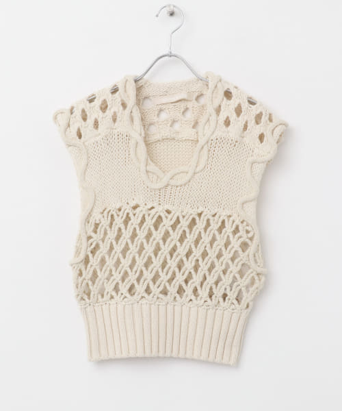 leinwande　Mix Yarn Crochet Top