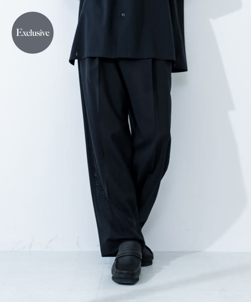 『別注』ATON×URBAN RESEARCH　TWO TUCKED EASY PANTS
