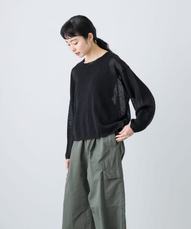 リネンボートネックプルオーバー