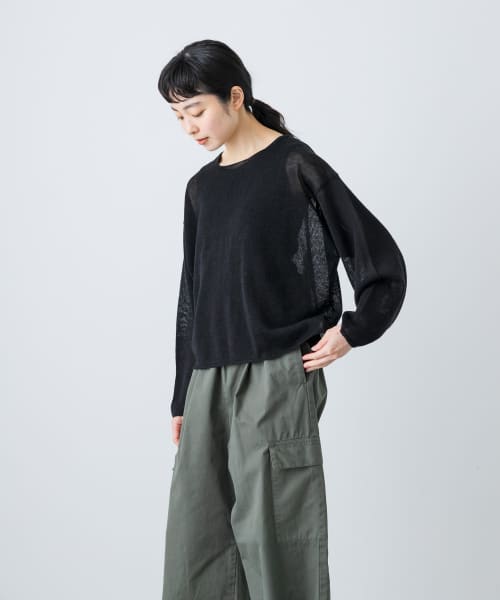 リネンボートネックプルオーバー