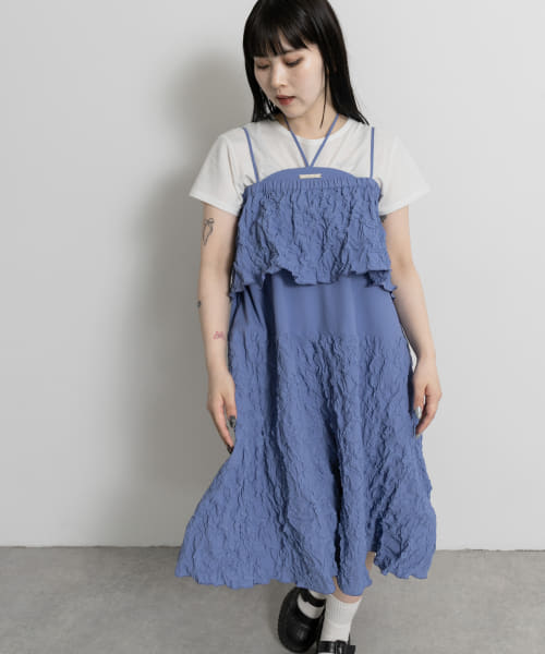cwtch　SHRINK FLOWER PATTERN ONE-PIECE