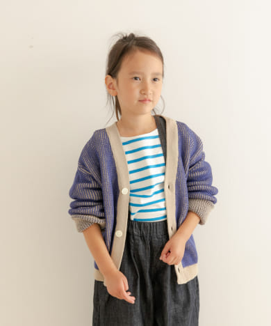 ARCH&LINE　GIMA STRIPE KNIT CARDIGAN