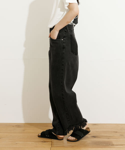 77circa　fringe denim pants 28