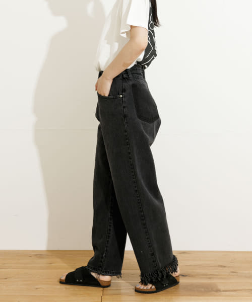 77circa　fringe denim pants 28