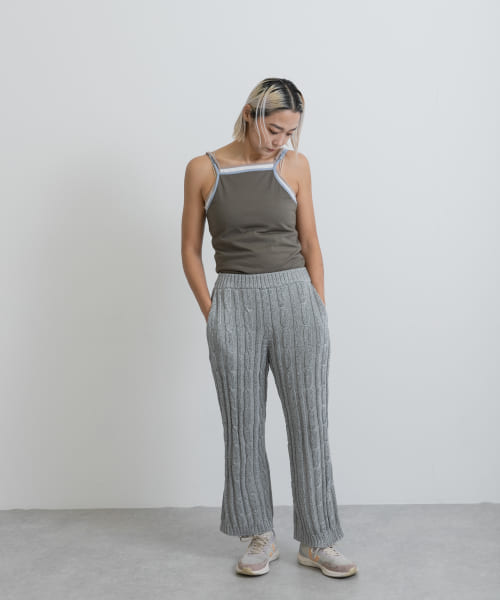 77circa　lame knit pants
