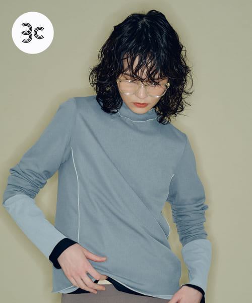 『別注』MIDIUMISOLID×TGM　RE-Sheer highneck top