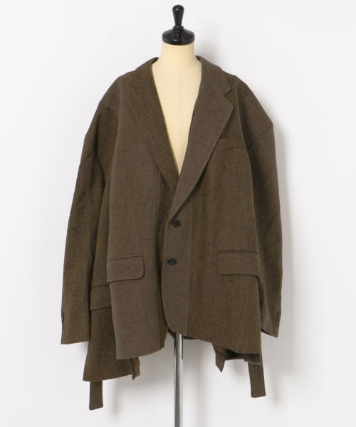 77circa　make cutback wide tweed jacket