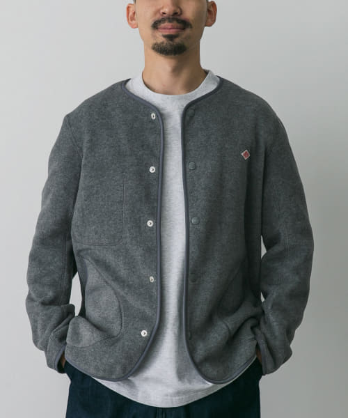 DANTON　FLEECE COLLARLESS JACKET