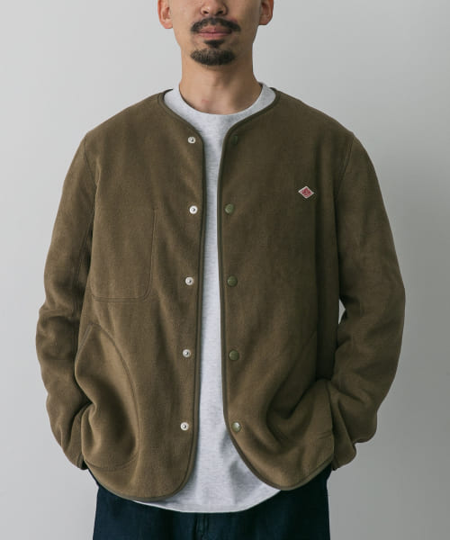 DANTON　FLEECE COLLARLESS JACKET