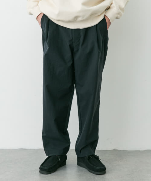 STILL BY HAND　ナイロンタスランテーパードタックパンツ