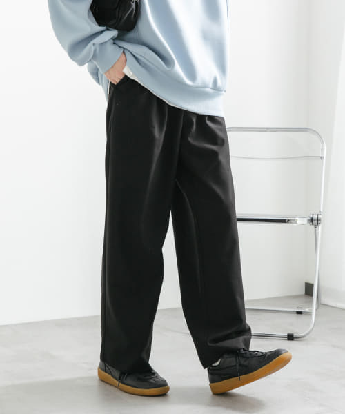 『イージーケア』ダブルタックワイドパンツ