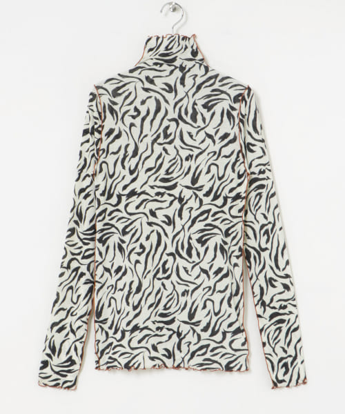 HAKUJI　Hand-painted print rib Long-sleeve