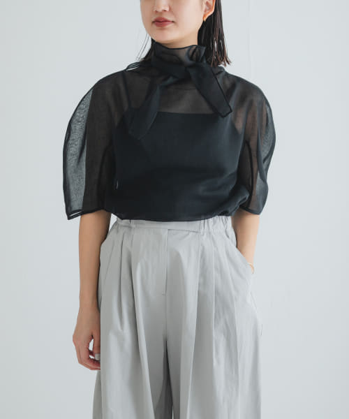 AMOMENTO　KNOTTED COLLAR TOP