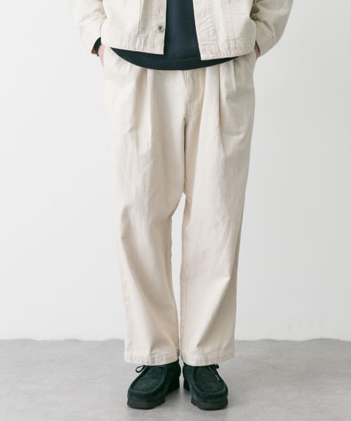 STILL BY HAND　10oz denim 2 tuck pants