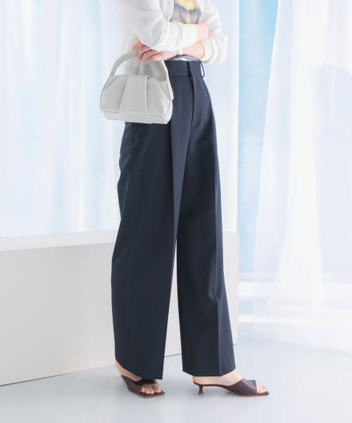 防シワハイウエストワイドスラックス