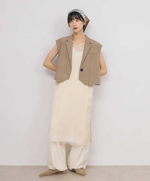 レーストリムキャミワンピース