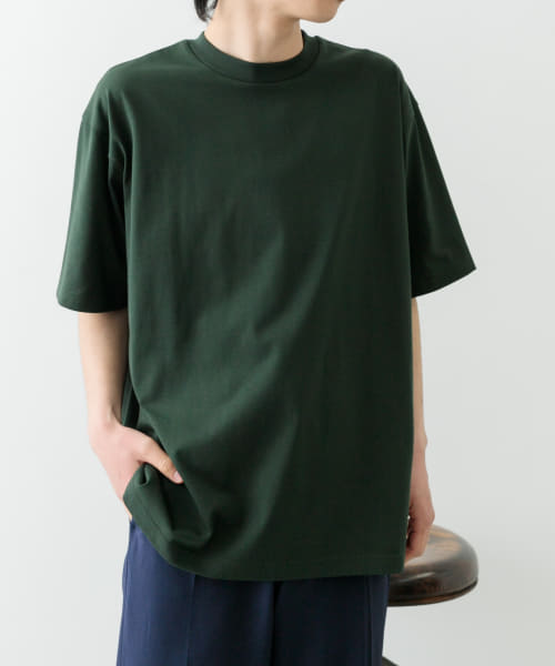 接触冷感シルケットクルーネックTシャツ