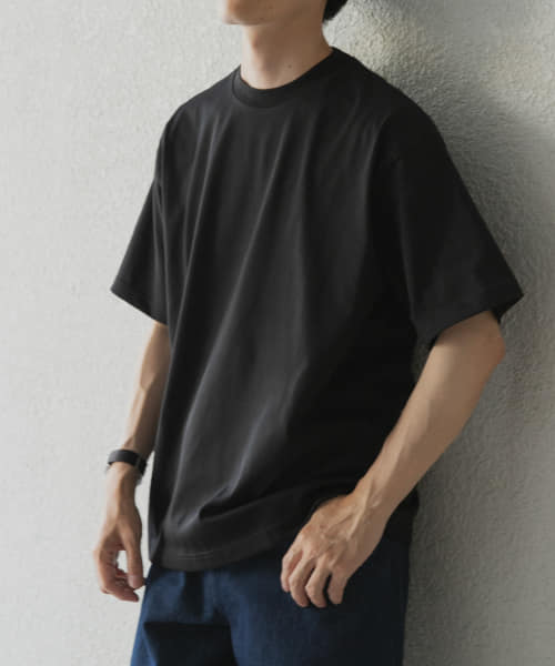 『接触冷感/UVカット』シルケットクルーネックTシャツ