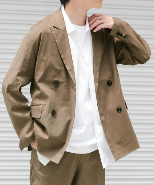 『セットアップ対応』Linen Blend Double Jacket