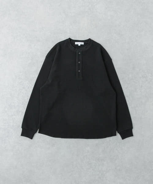 度詰めワッフルヘンリーロングスリーブ