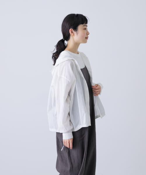 コットンシルクシアーフーディシャツ