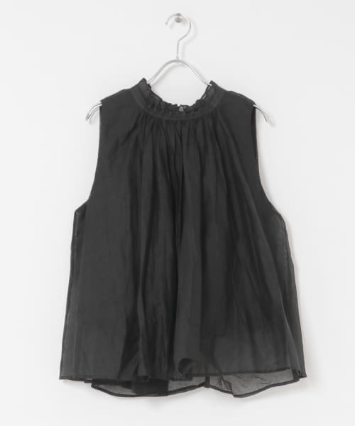 MARILYN MOON　sheer cotton gather blouse