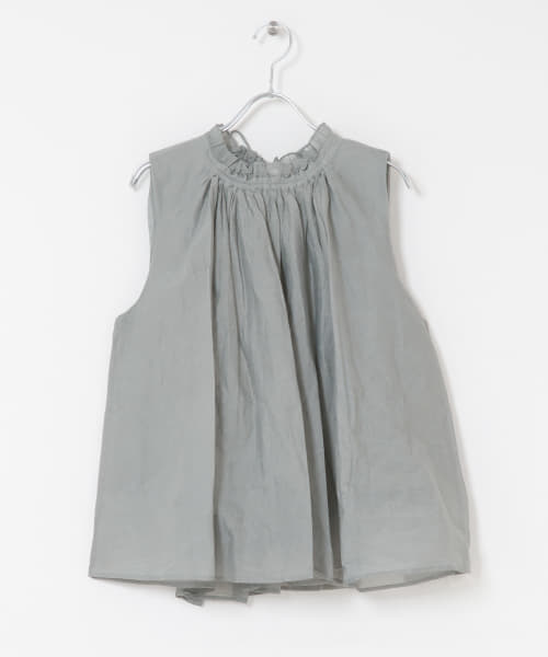 MARILYN MOON　sheer cotton gather blouse