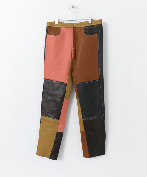 DANIEL w. FLETCHER　LEATHER PATCHWORK PANTS∴
