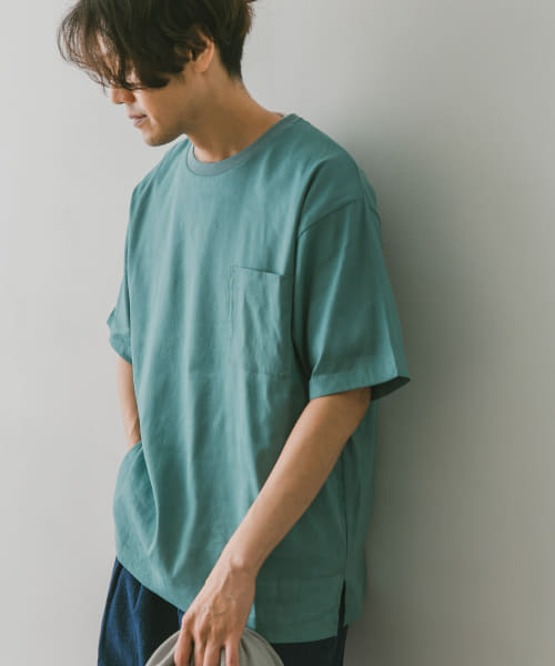 ストレッチリネンクルーネックTシャツ