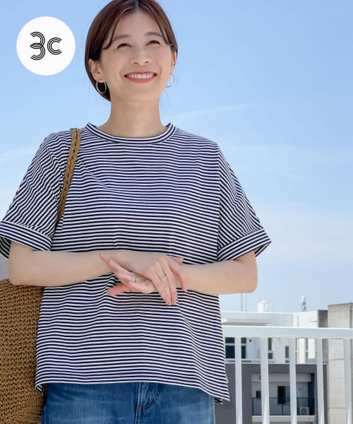 USAコットンロールスリーブTシャツ