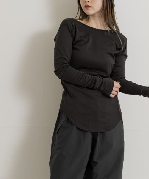 &her　Deep V LONG-SLEEVE Tops