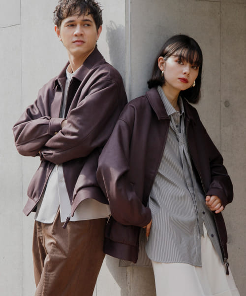 『ユニセックス』ツイルスエードタッチZIPブルゾン
