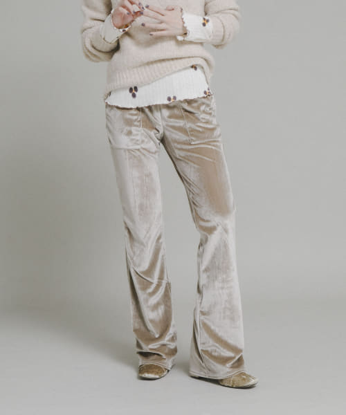 COOME　VELOURS FLARE PANTS