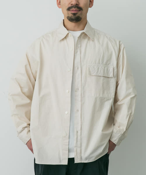 STILL BY HAND　オーバーサイズ製品染めツイルシャツ