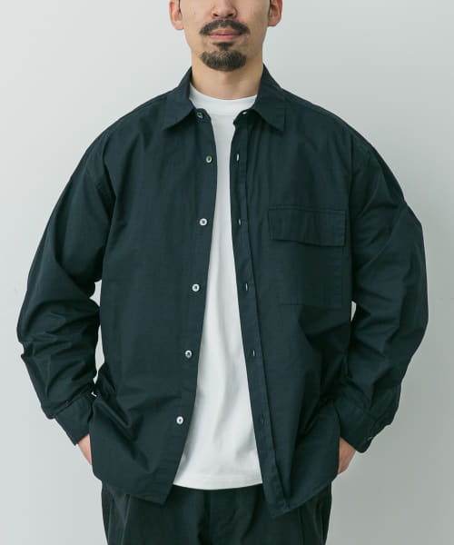 STILL BY HAND　オーバーサイズ製品染めツイルシャツ