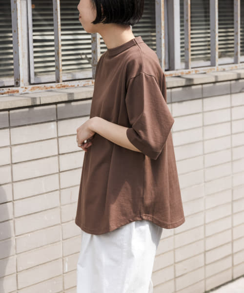 FORK&SPOON　ボトルネック5分袖Tシャツ