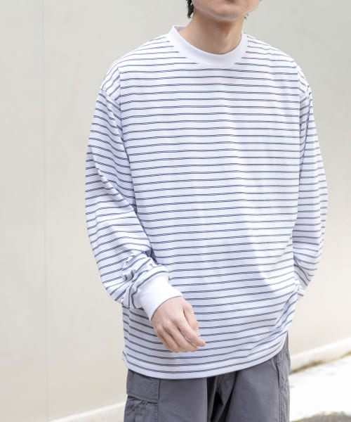 FORK&SPOON　CAVEボーダーロングスリーブTシャツ