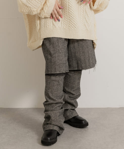 neith.tokyo　Herringbone Lingerie Pants