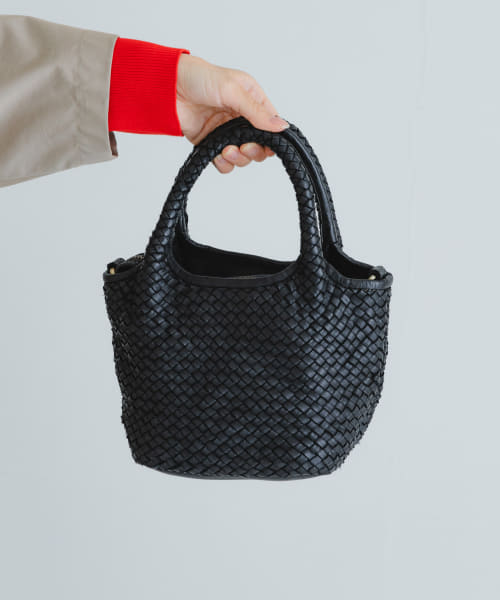 メッシュ編みレザートートバッグ