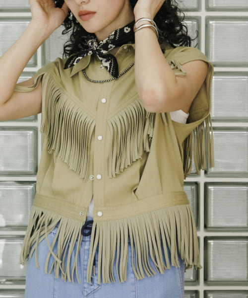 NOMARHYTHM TEXTILE　Fringe Vest