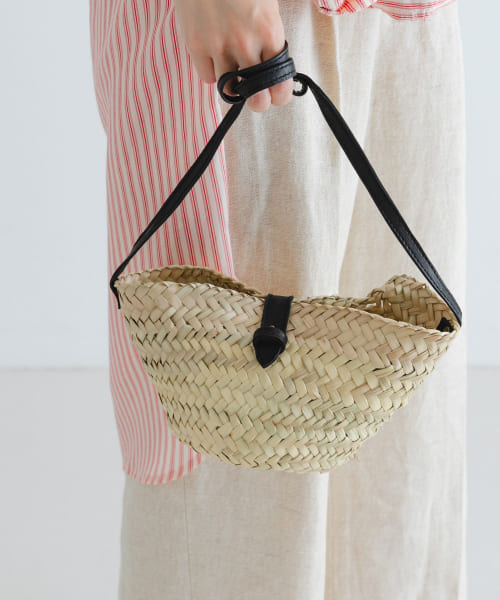 KECH Le ESSENTIELS　RAFFIA LEATHER FLAP MINI