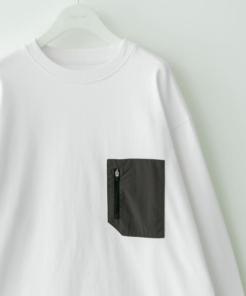 ヘビーウェイトナイロン布帛ポケットロングスリーブTシャツ