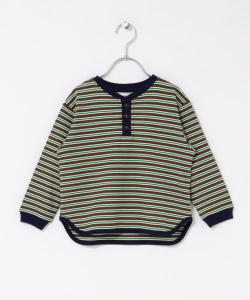 『WEB/一部店舗限定サイズ』ワッフルボーダーロングTシャツ(KIDS)